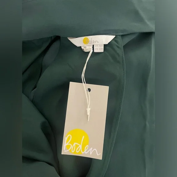 BODEN Halter Wide Leg Jumpsuit Emerald Green UK16R US12R - Picture 14 of 16